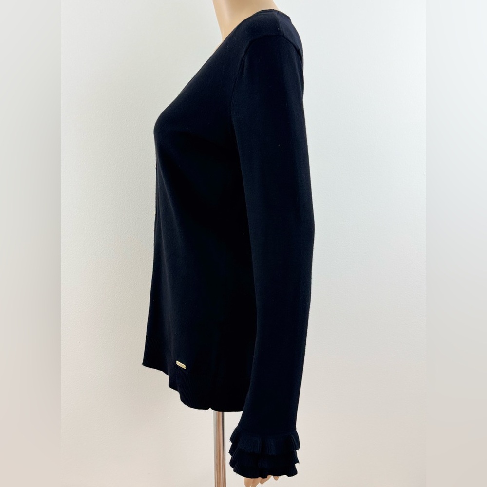 Calvin Klein Women's Size Small, Elegant Ruffle Cuff Cardigan Button Sweater - Picture 5 of 13
